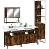 Image de Ensemble de meubles de salle de bain - vidaXL - Chêne fumé - 4 pièces - Design contemporain - A suspendre