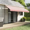 Image de vidaXL Tissu de remplacement pour auvent rayures rouges et blanches 367719