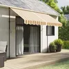 Image de vidaXL Tissu de remplacement de cantonnière d’auvent rayure jaune gris 367810