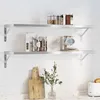 Image de vidaXL Étagères murales 2 pcs 100x30x3 cm argenté acier inoxydable étagère flottante étagère murale dexposition panneau 30279