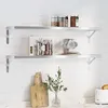 Image de vidaXL Étagères murales 2 pcs 100x235x3 cm argenté acier inoxydable étagère flottante étagère murale dexposition 30280