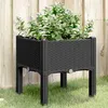Image de vidaXL Jardinière avec Pieds Lit Surélevé Bac à Fleurs Pot de Plantes Jardin Patio Terrasse Arrière-cour Extérieur Noir 367888