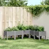 Image de vidaXL Jardinière avec Pieds Lit Surélevé Bac à Fleurs Pot de Plantes Jardin Patio Terrasse Arrière-cour Extérieur Gris 367907