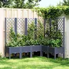 Image de vidaXL Jardinière avec Treillis Bac à Fleurs Pot à Plantes Boîte à Fleurs Jardin Terrasse Patio Extérieur Bleu Gris 367936