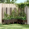 Image de vidaXL Jardinière avec Treillis Lit Surélevé Bac à Fleurs Pot de Plantes Boîte à Fleurs Jardin Patio Terrasse Extérieur 367940