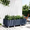 Image de vidaXL Jardinière à Roulettes Bac à Fleurs Pot à Plantes Boîte à Fleurs Jardin Terrasse Patio Extérieur Bleu Gris 367978