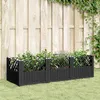 Image de vidaXL Jardinière avec piquets noir 1235x435x435 cm PP bac à fleurs support de jardinière support de fleurs bac à 368017