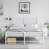 Image de vidaXL Tables de chevet 2 pcs blanc 345x39x44 cm acier armoire meubles de chambre support téléphonique armoire 841618