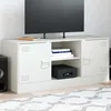 Image de vidaXL Meuble TV blanc 99x39x44 cm acier banc TV meuble télé meuble multimédia buffet TV meuble hifi centre de 841690