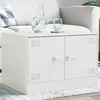 Image de vidaXL Table basse blanc 67x50x44 cm acier table dappoint table de salon table à thé bout de canapé table latérale 841732