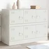 Image de vidaXL Buffet blanc 99x39x73 cm acier armoire placard buffet haut armoire latérale armoire de rangement organisateur 841798