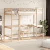 Image de vidaXL Lit Superposé avec Bureau Lit Mezzanine avec Sommier à Lattes pour Enfant Meuble de Chambre Moderne 90x200 cm 842850