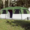 Image de vidaXL Tente de cabine familiale 10 personnes vert imperméable tente abri de camping abri de jardin tente de camping 94539