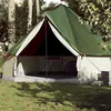 Image de vidaXL Tente familiale tipi 10 personnes vert imperméable tente tente de jardin abri extérieur tente de camping abri de 94594