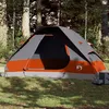 Image de vidaXL Tente familiale à dôme 6 personnes gris et orange imperméable tente abri de camping abri de jardin tente de 94783