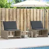 Image de vidaXL Lot de 2 Chaises longues modulaires avec Table Bain de Soleil Transat de Terrasse Siège de Jardin Patio Extérieur 368427