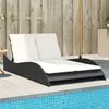 Image de vidaXL Chaise Longue avec Coussins Lit de Repos avec Dossier Réglable Bain de Soleil Meuble de Jardin Extérieur Moderne 368287