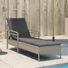 Image de vidaXL Chaise longue et coussin gris clair 63x200x81 cm résine tressée lit de bronzage chaise longue inclinable lit de 368304