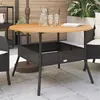 Image de vidaXL Table de jardin et dessus en bois dacacia noir résine tressée table dextérieur table à manger de jardin meuble 368625