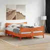 Image de vidaXL Cadre de Lit et Tête de Lit Lit Double avec Sommier à Lattes Lit Adulte de Chambre Moderne Cire Marron 160x200 cm 3216377