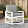 Image de vidaXL Chaise de Jardin Siège de Patio avec Accoudoirs et Dossier Fauteuil de Porche Avant Arrière-cour Pelouse Blanc 832548
