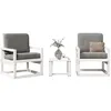 Image de vidaXL Salon de Jardin 3 pcs Sièges de Patio Ensemble de Meubles Mobilier de Terrasse Arrière-cour Extérieur Blanc Bois 832553