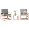 Image de vidaXL Salon de Jardin 3 pcs Sièges de Patio Ensemble de Meubles Mobilier de Terrasse Arrière-cour Extérieur Bois Massif 832555