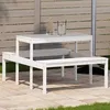 Image de vidaXL Table de Pique-nique Table à Manger Rectangulaire Meuble de Camping Jardin Terrasse Patio Extérieur Moderne Blanc 832558