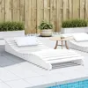 Image de vidaXL Chaise Longue Transat de Patio Lit de Repos de Jardin Bain de Soleil Piscine Terrasse Balcon Moderne Blanc Bois 832585