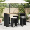Image de vidaXL Tabourets de bar de jardin et coussins lot de 4 résine tressée tabouret tabouret de bar extérieur chaise de bar 368689
