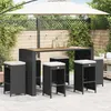Image de vidaXL Tabourets de bar de jardin et coussins lot de 6 résine tressée tabouret tabouret de bar extérieur chaise de bar 368692