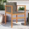 Image de vidaXL Lot de 2 Chaises de Jardin Sièges avec Accoudoirs Fauteuils avec Dossier Patio Moderne Gris Résine Tressée et 368709