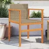 Image de vidaXL Lot de 2 Chaises de Jardin Sièges avec Accoudoirs Fauteuils avec Dossier Patio Moderne Beige Résine Tressée et 368710
