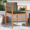 Image de vidaXL Lot de 2 Chaises de Jardin avec Coussins Sièges avec Accoudoirs Fauteuils de Terrasse Patio Moderne Gris Résine 368712