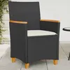 Image de vidaXL Lot de 2 Chaises de Jardin avec Coussins Sièges avec Accoudoirs Fauteuils de Terrasse Patio Moderne Noir Résine 368720