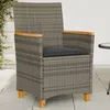 Image de vidaXL Lot de 2 Chaises de Jardin avec Coussins Sièges avec Accoudoirs Fauteuils de Terrasse Patio Moderne Gris Résine 368721