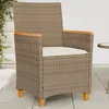 Image de vidaXL Lot de 2 Chaises de Jardin avec Coussins Sièges avec Accoudoirs Fauteuils de Terrasse Patio Moderne Beige Résine 368722