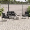Image de vidaXL Salon de jardin 4 pcs avec coussins noir résine tressée ensemble de canapés dextérieur salon de jardin ensemble 368727