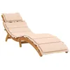 Image de vidaXL Chaise longue avec coussin beige bois dacacia solide 367635