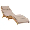 Image de Chaise longue avec coussin bois dAcacia Taupe 180x89x74 cm