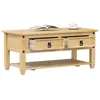 Image de vidaXL Table basse avec tiroirs Corona 100x48x45 cm bois de pin massif table dappoint table de salon table daccent 4002773