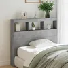 Image de vidaXL Armoire Tête de Lit avec LED Panneau de Lit avec Compartiment Tête de Lit avec Armoire Meuble de Chambre à 839192
