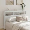 Image de vidaXL Armoire Tête de Lit avec LED Tête de Lit avec Compartiment Meuble de Rangement Chambre à Coucher Accessoire de 839203