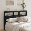 Image de vidaXL Armoire Tête de Lit avec LED Tête de Lit avec Compartiment Meuble de Rangement Chambre à Coucher Accessoire de 839204