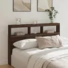 Image de vidaXL Armoire Tête de Lit avec LED Tête de Lit avec Compartiment Meuble de Rangement Chambre à Coucher Accessoire de 839209
