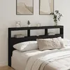 Image de vidaXL Armoire Tête de Lit avec LED Tête de Lit avec Compartiment Meuble de Rangement Chambre à Coucher Accessoire de 839211