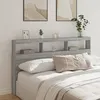 Image de vidaXL Armoire Tête de Lit avec LED Tête de Lit avec Compartiment Meuble de Rangement Chambre à Coucher Accessoire de 839215