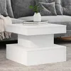 Image de vidaXL Table Basse avec Lumières LED Table dAppoint Bout de Canapé Meuble de Salon Salle de Séjour Moderne Blanc Bois 839840
