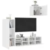 Image de vidaXL Unités murales TV 4 pcs blanc bois dingénierie 3216500