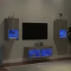 Image de vidaXL Meubles TV Muraux avec Lumières LED 4 pcs Armoires de Télévision Suspendues Meubles Télé Flottants Moderne Sonoma